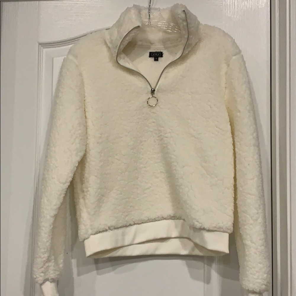 Half zip Teddy pull over